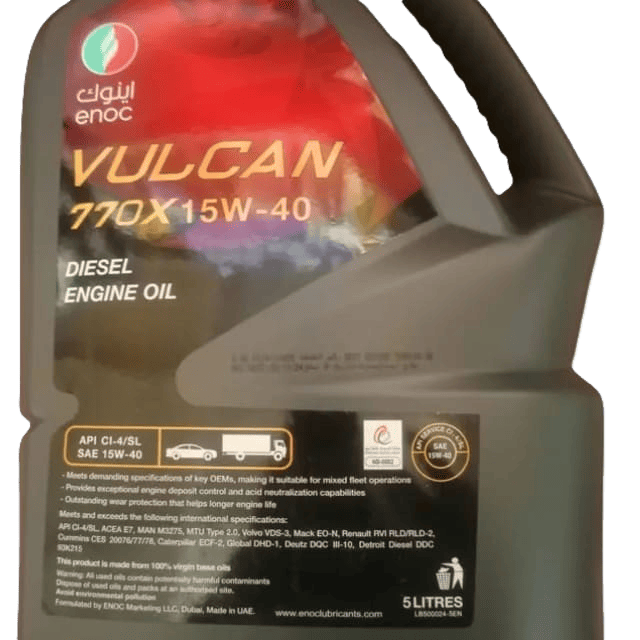 ENOC Vulcan 770X 15W-40 diesel engine oil, 5-litre