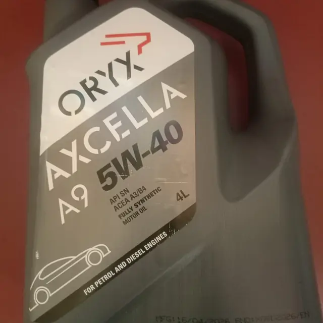 Oryx Axcella A9 5W-40 fully synthetic motor oil, 4-litre